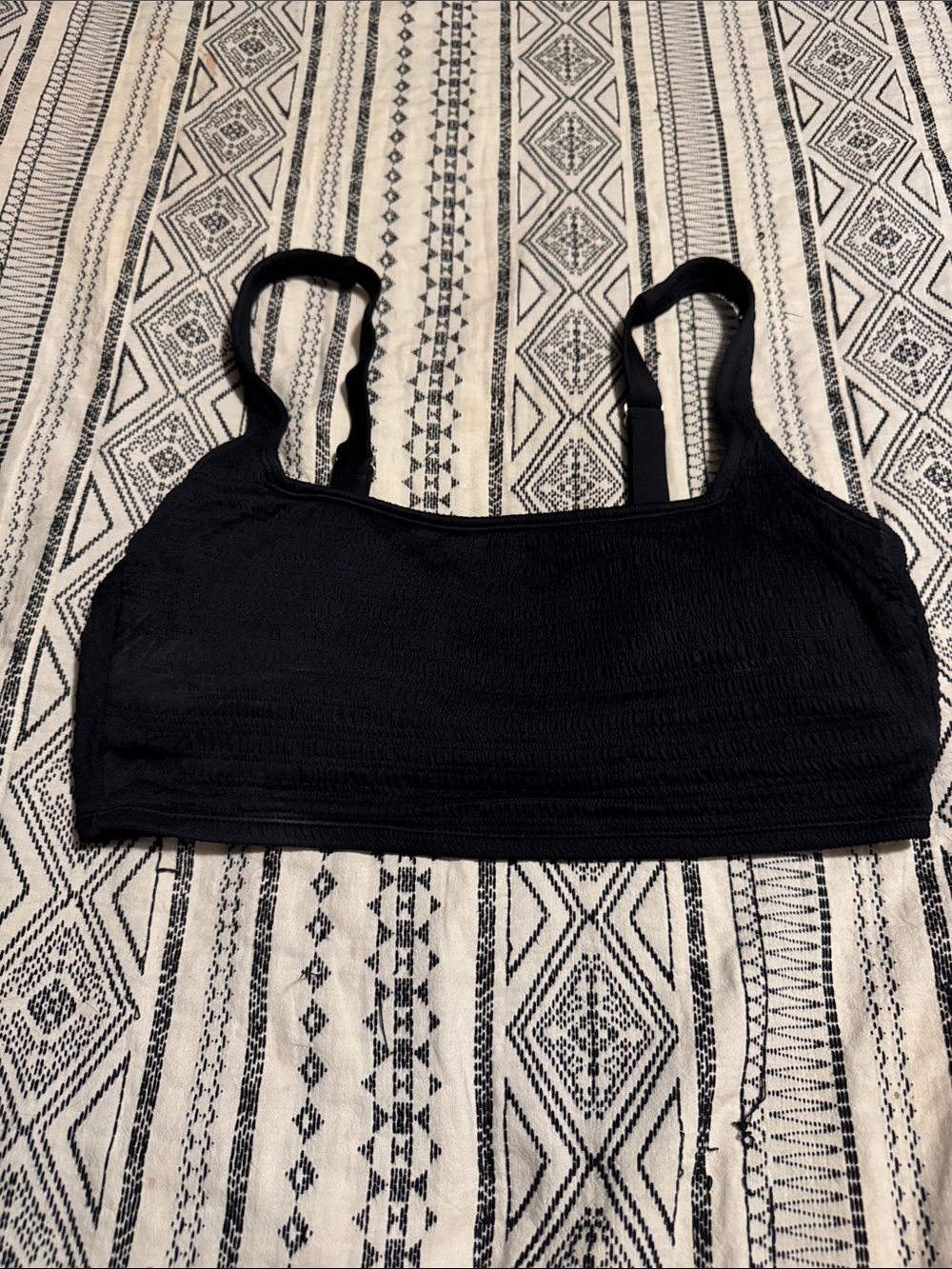 Xhilaration Black Ribbed Swim Bralette